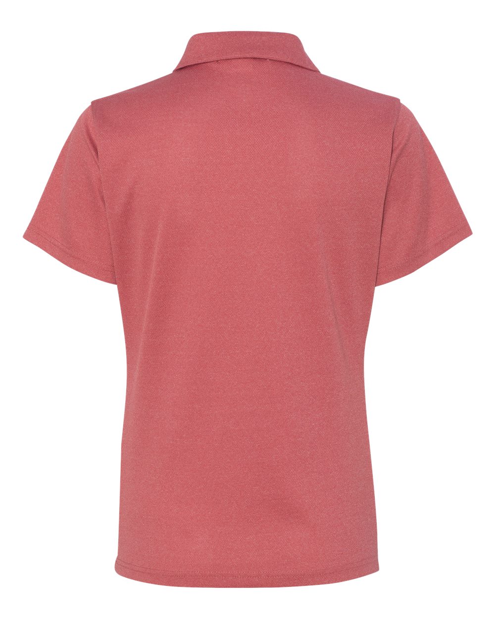 Rear View of Heathered Red Women's Moisture Free Mesh Polo - 5469