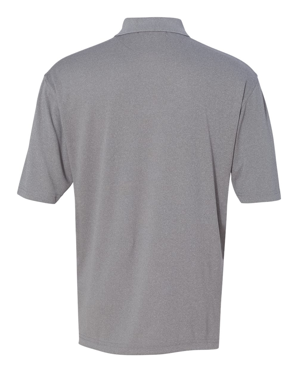 Rear View of Heathered Steel Moisture Free Mesh Polo - 0469