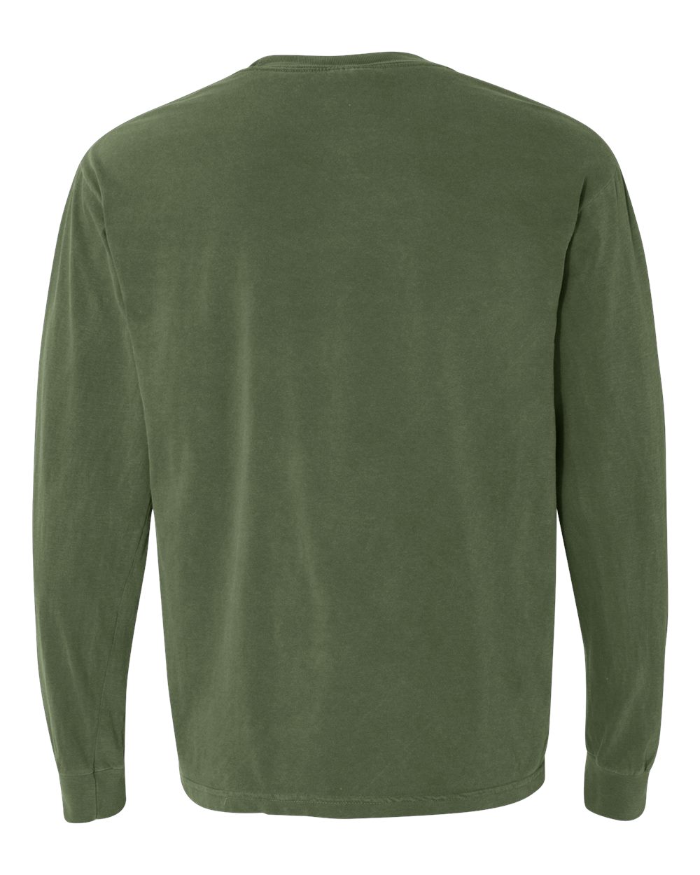 Rear View of Hemp Garment-Dyed Heavyweight Long Sleeve T-Shirt - 6014