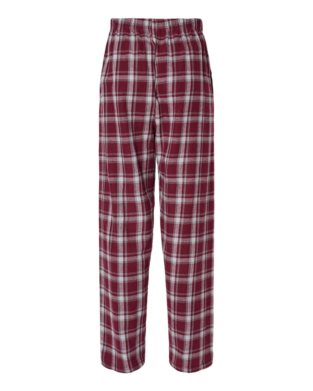 Rear View of Heritage Maroon Plaid Harley Flannel Pants - BM6624
