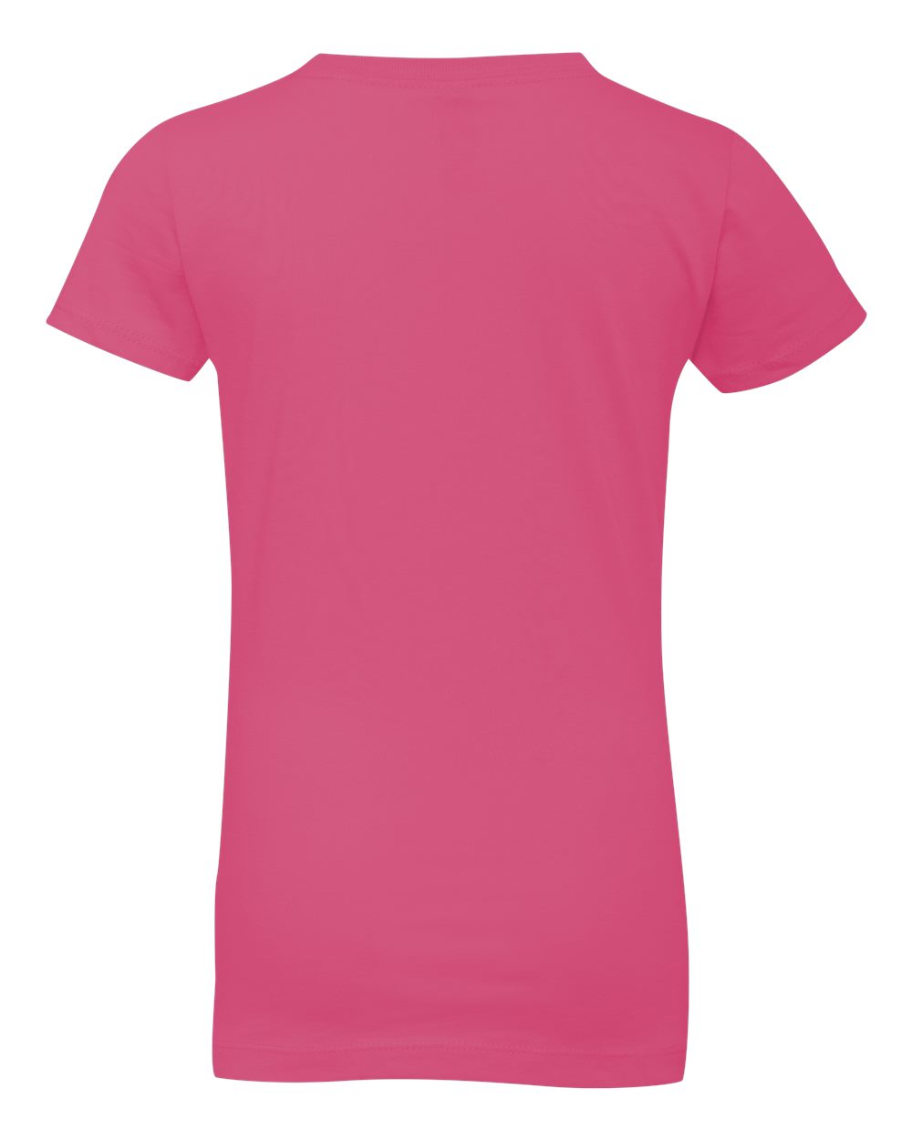 Rear View of Hot Pink Girls’ Cotton Princess T-Shirt - 3710