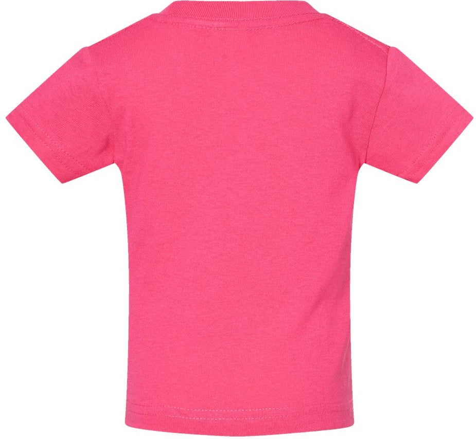 Rear View of Hot Pink Infant Cotton Jersey Tee - 3401