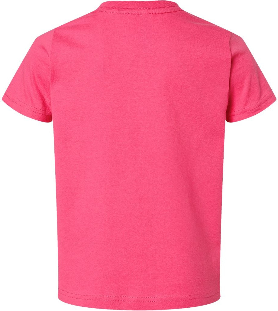 Rear View of Hot Pink Toddler Fine Jersey Tee - 3321