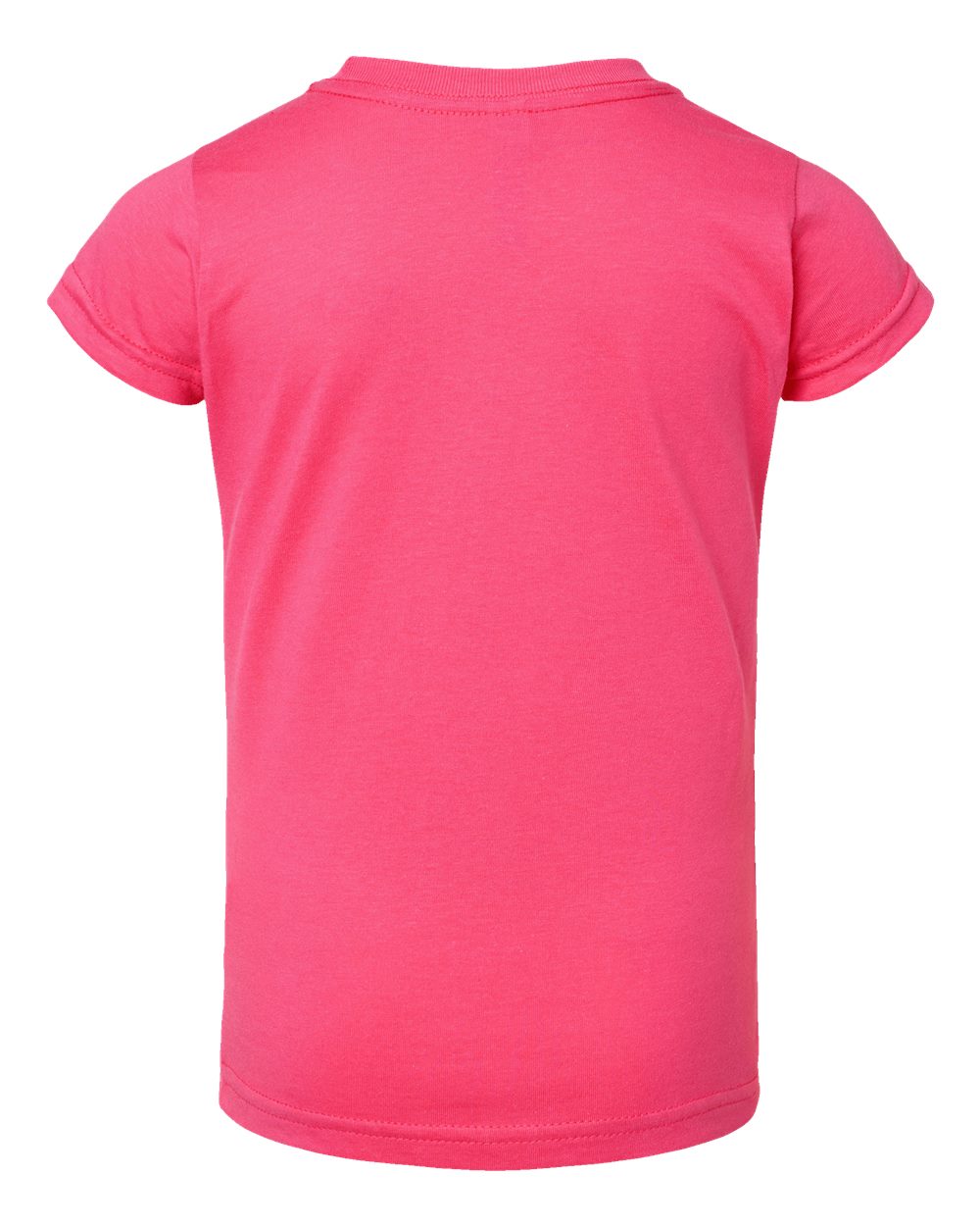 Rear View of Hot Pink Toddler Girls Fine Jersey Tee - 3316