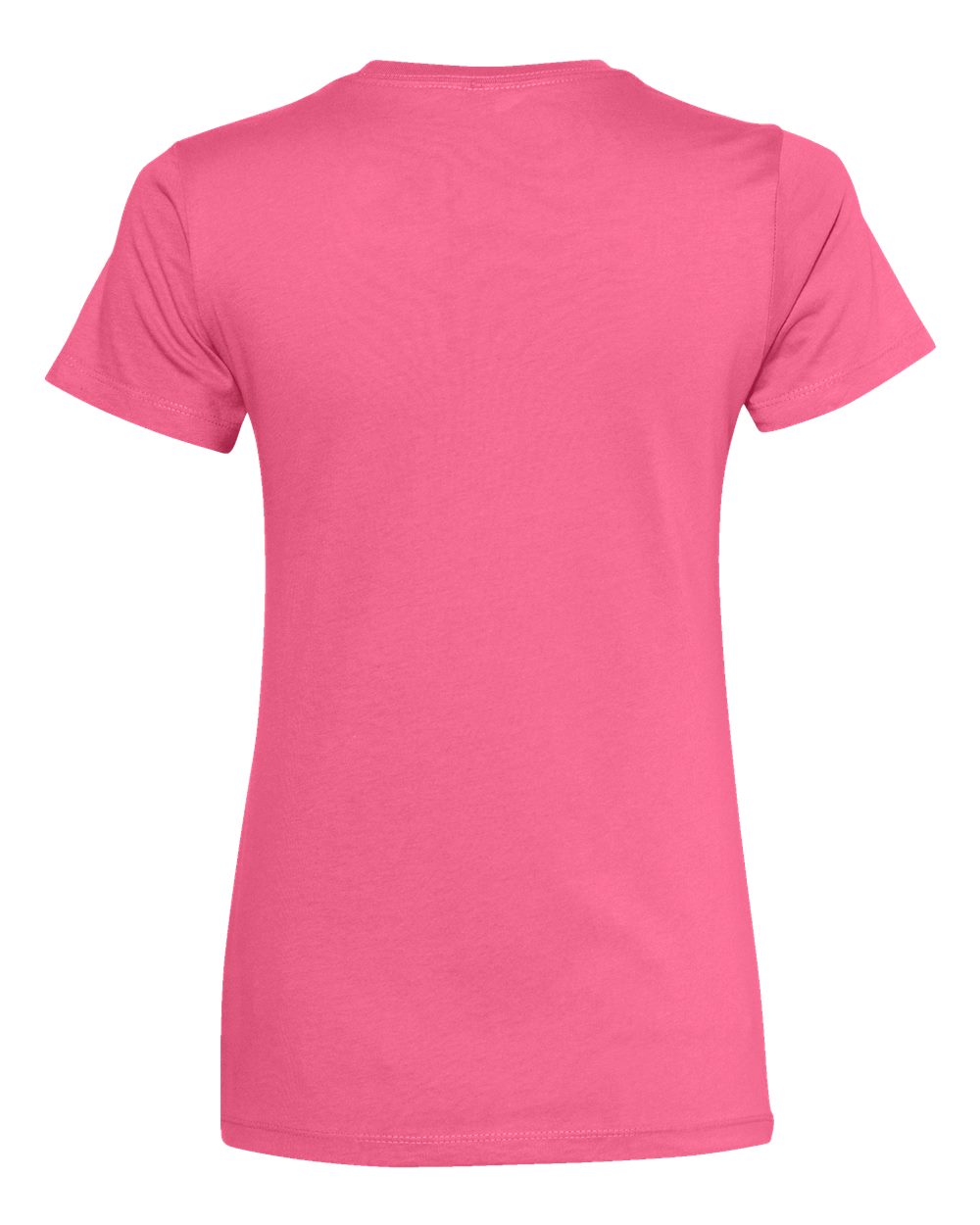 Rear View of Hot Pink Women’s Cotton T-Shirt - 3900