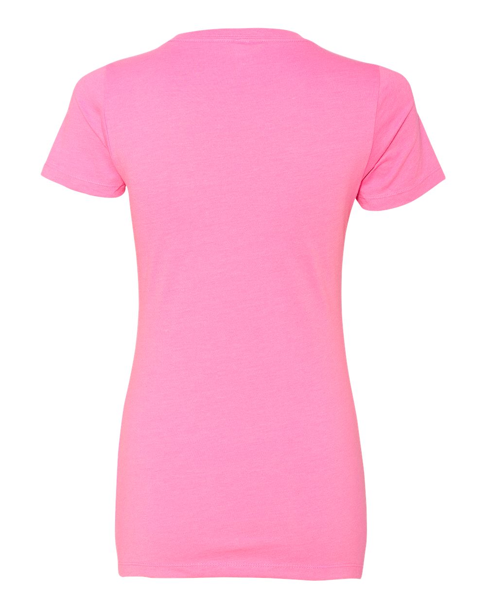 Rear View of Hot Pink Women’s CVC T-Shirt - 6610