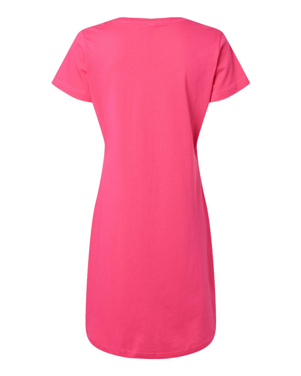 Rear View of Hot Pink Women's Fine Jersey V-Neck Coverup - 3522