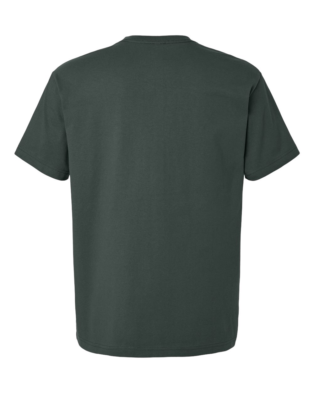 Rear View of Hunter Green 7.5 oz Heavyweight Tee - 4610