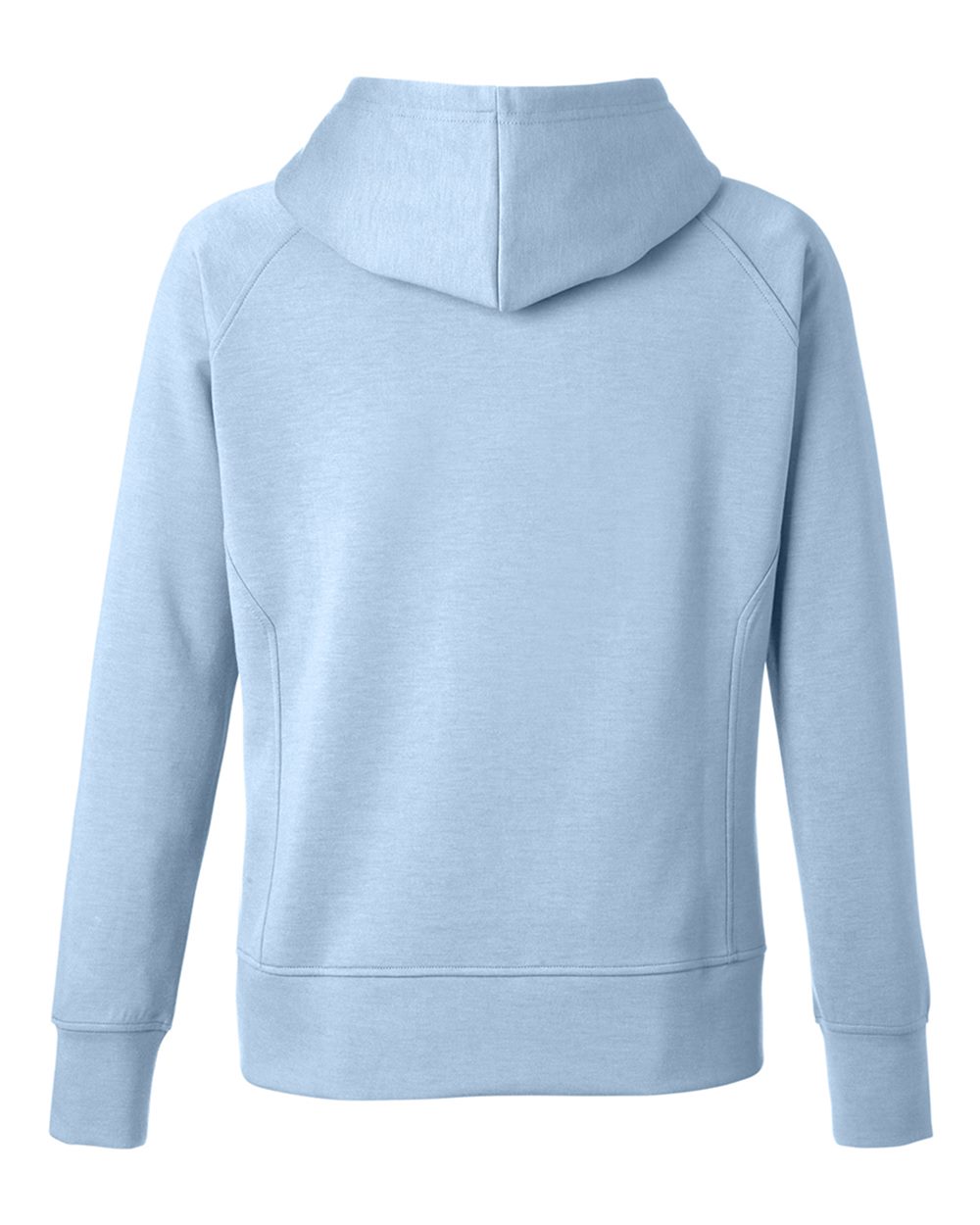 Rear View of Ice Blue Women's Apex Fleece Hooded Sweatshirt - 8753