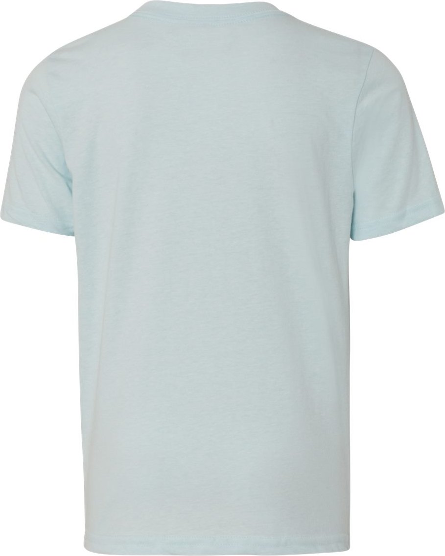 Rear View of Ice Blue Youth CVC T-Shirt - 3312