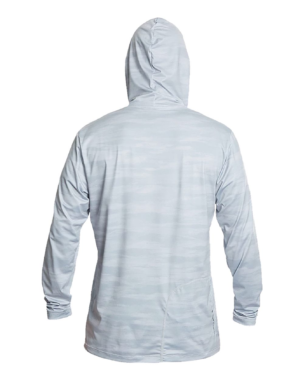 Rear View of Ice Camo Low Pro Tech Hooded Long Sleeve T-Shirt - MVLPRH8