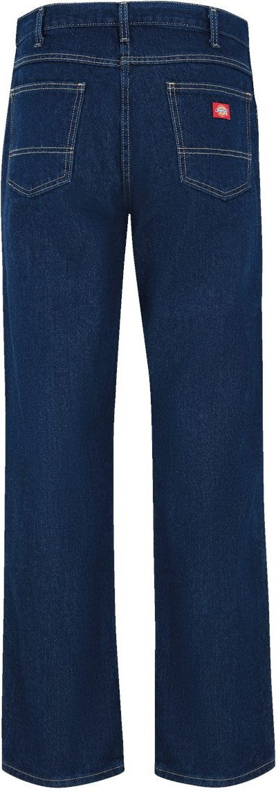 Rear View of Indigo Blue - 37 Unhemmed 5-Pocket Jeans - Odd Sizes - 1329ODD