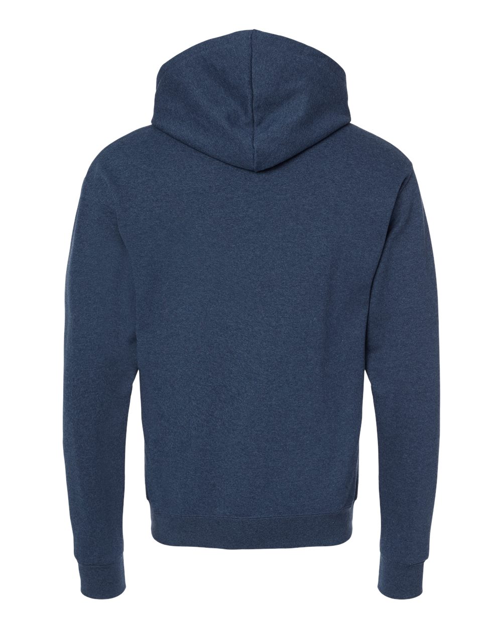 Rear View of Indigo Heather/ White Nublend® Billboard Hooded Sweatshirt - 98CR