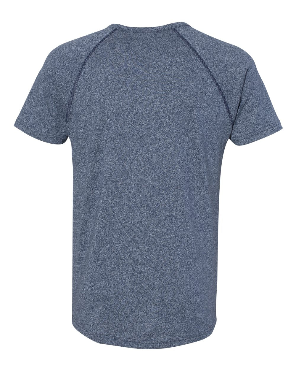 Rear View of Indigo Mock Twist Raglan T-Shirt - 2050