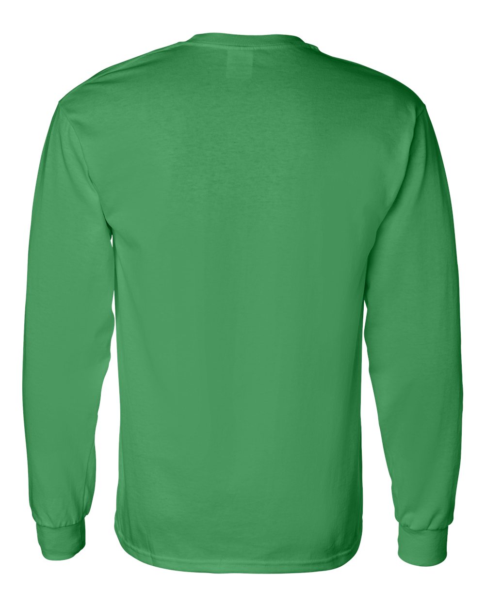 Rear View of Irish Green Heavy Cotton™ Long Sleeve T-Shirt - 5400