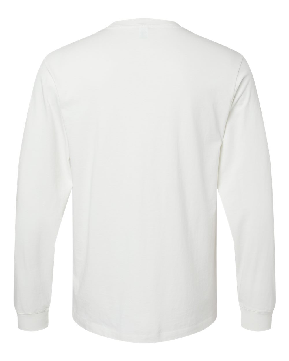 Rear View of Ivory Organic Long Sleeve T-Shirt - 420