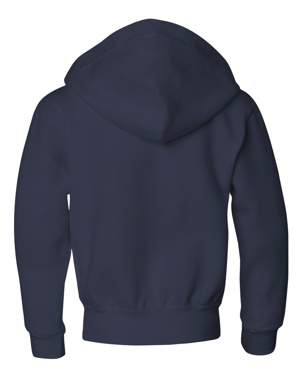 Rear View of J. Navy NuBlend® Youth Full-Zip Hooded Sweatshirt - 993BR