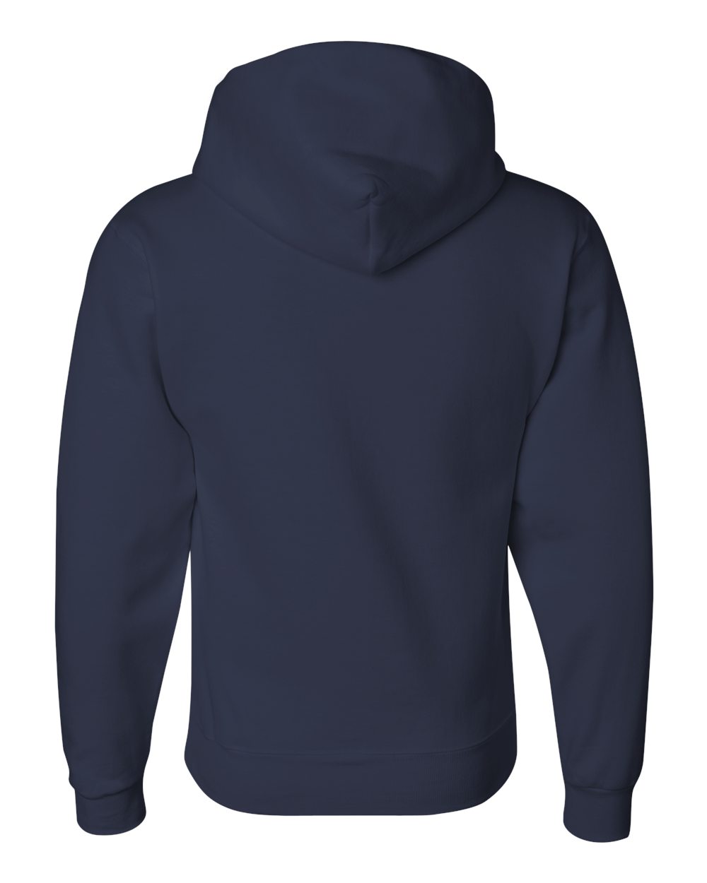 Rear View of J. Navy Super Sweats NuBlend® Hooded Sweatshirt - 4997MR