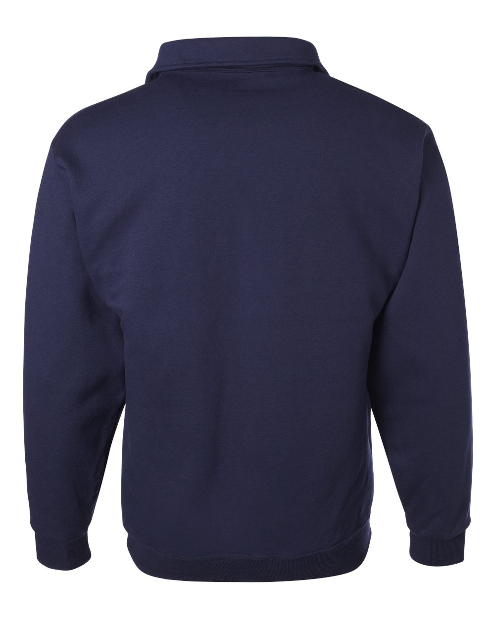 Rear View of J. Navy Super Sweats NuBlend® Quarter-Zip Cadet Collar Sweatshirt - 4528MR