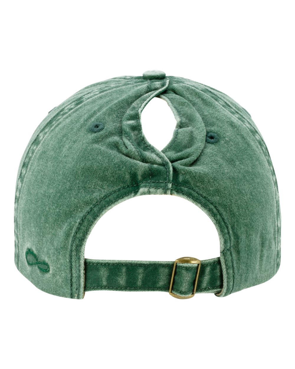 Rear View of Jade/ Daisy Women's Pigment-Dyed with Fashion Undervisor Cap - CASSIE