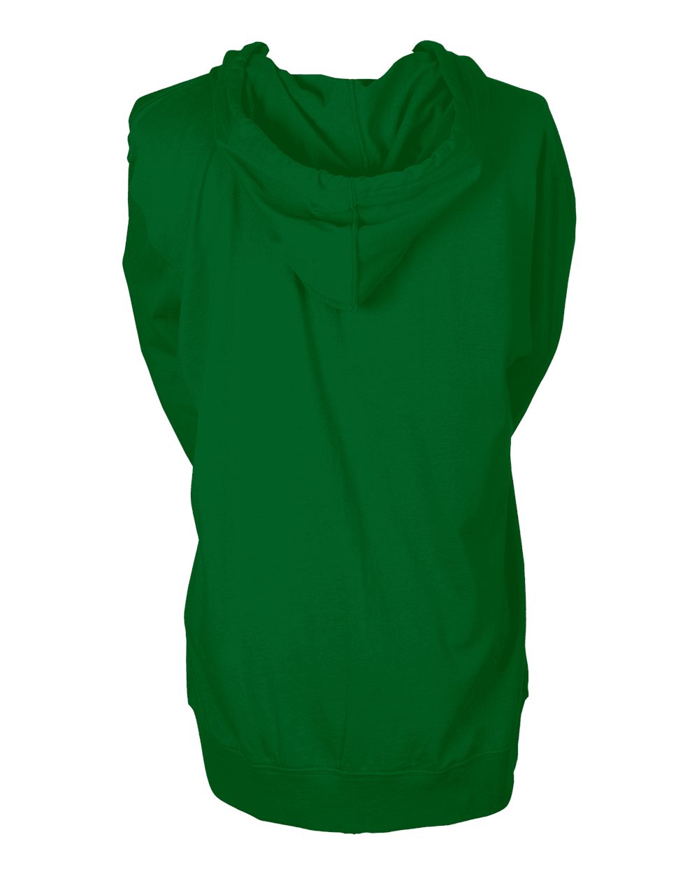 Rear View of Kelly Green Beach Full-Zip Hooded Long Sleeve T-Shirt - 260