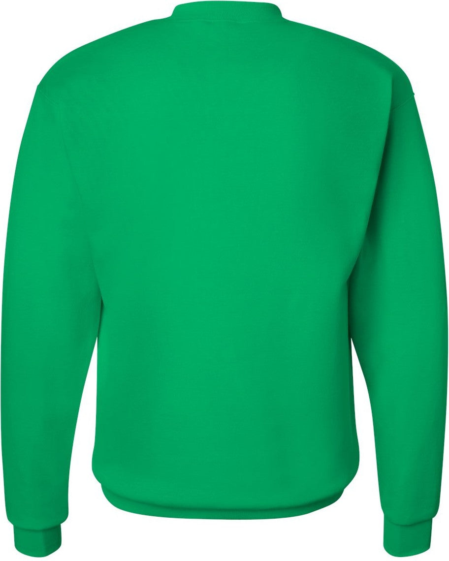 Rear View of Kelly Green Ecosmart® Crewneck Sweatshirt - P160