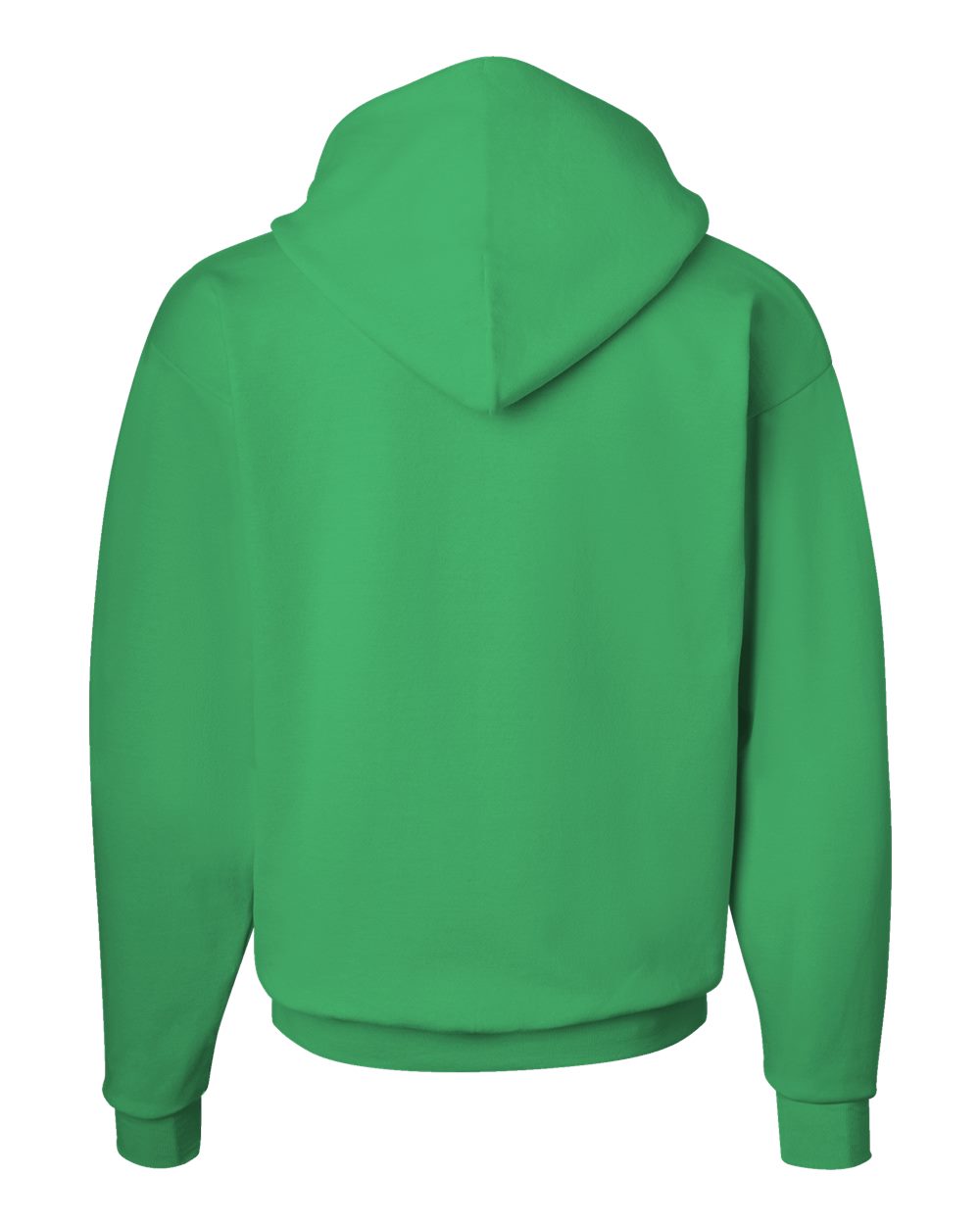 Rear View of Kelly Green Ecosmart® Hooded Sweatshirt - P170