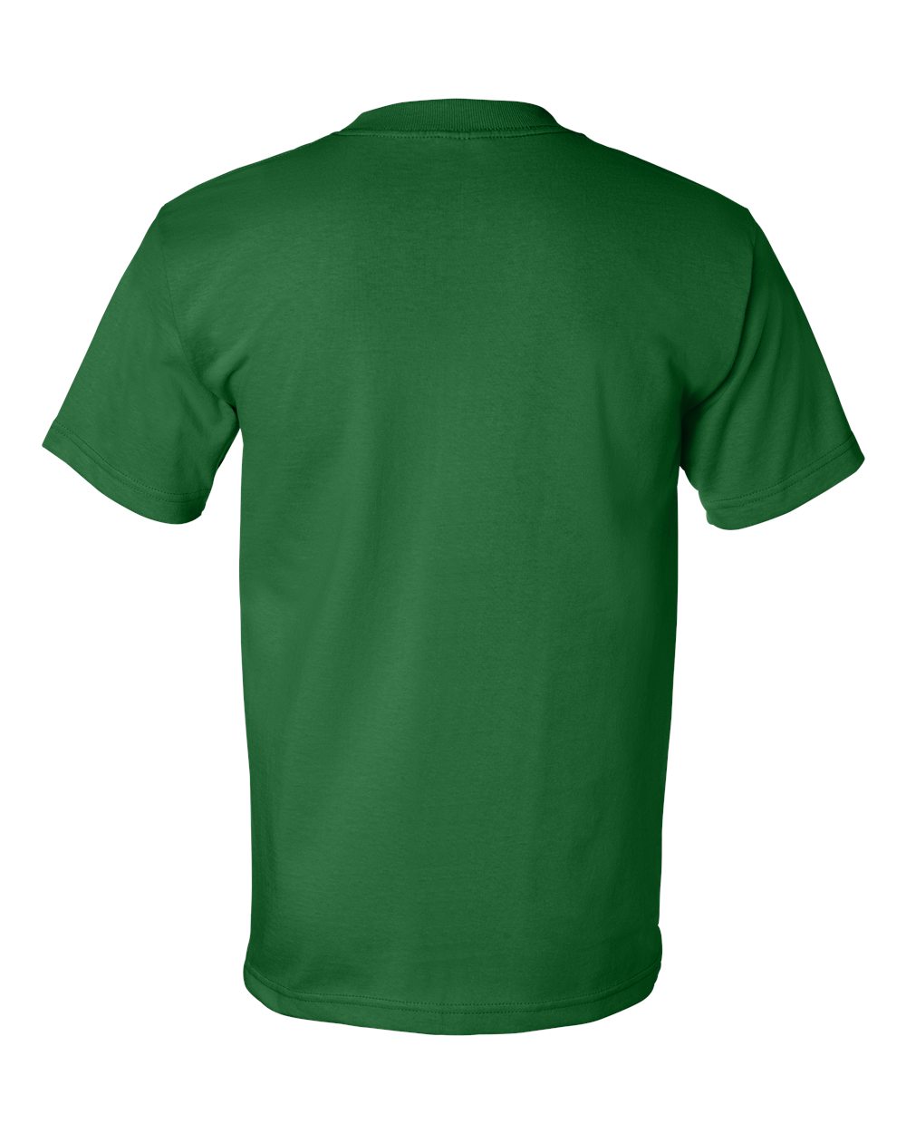 Rear View of Kelly Green USA-Made Heavyweight T-Shirt - 5100