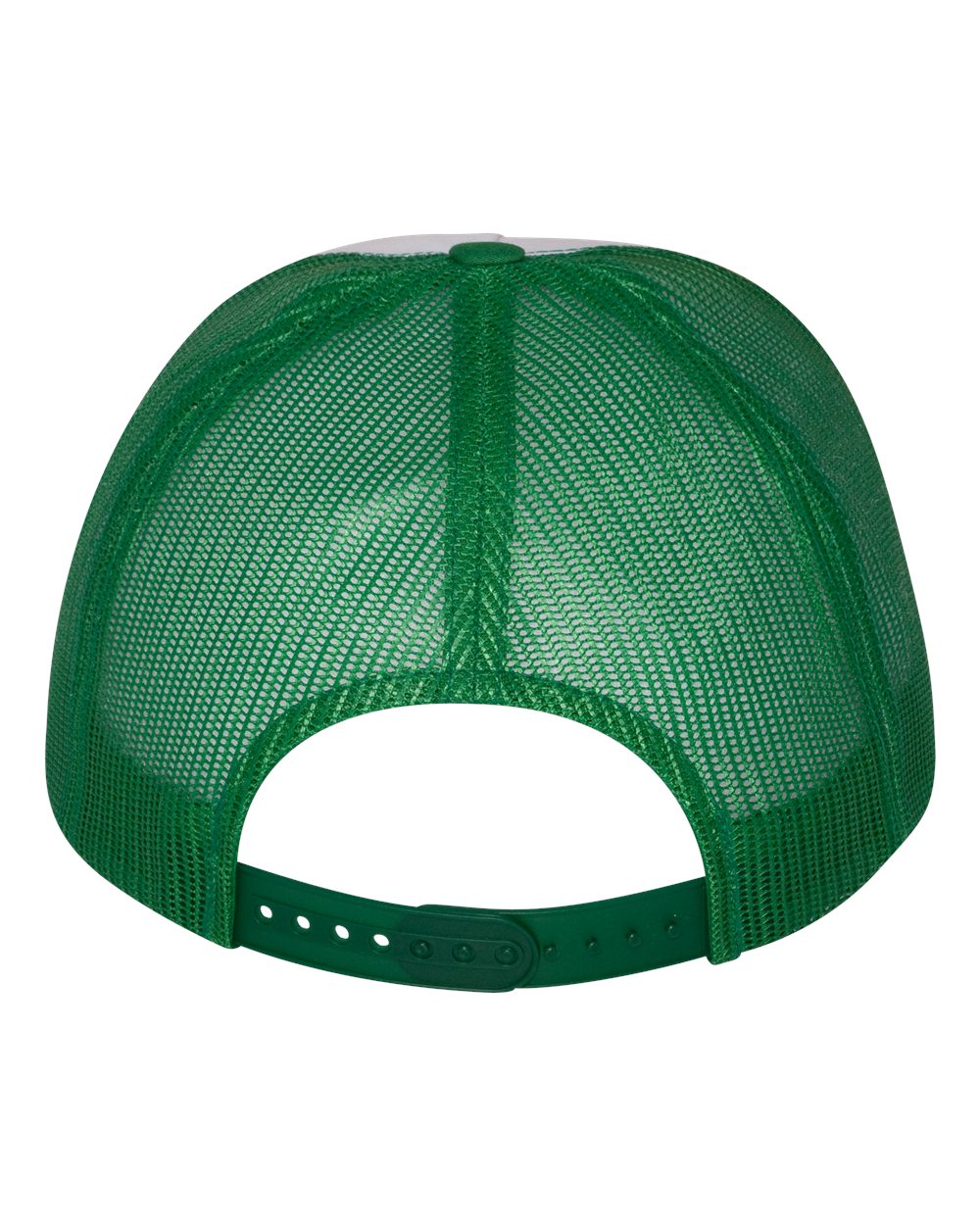 Rear View of Kelly/ White/ Kelly Five-Panel Classic Trucker Cap - 6006