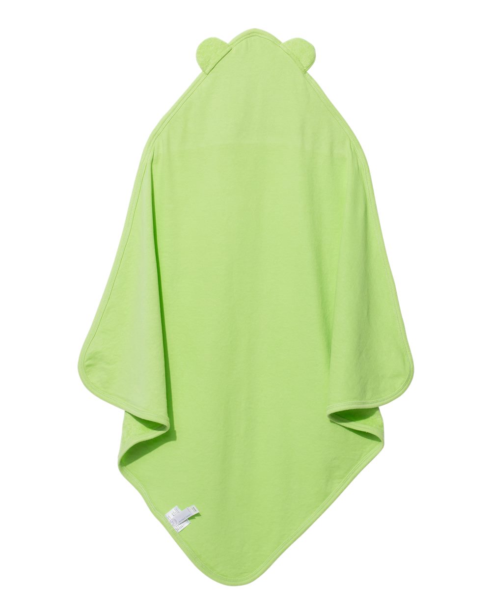 Rear View of Key Lime Terry Cloth Hooded Towel with Ears - 1013