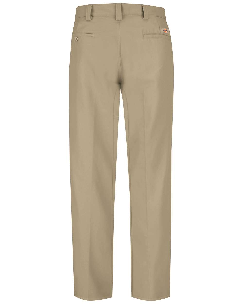 Rear View of Khaki - 32I Plain Front Work Pants - WP70