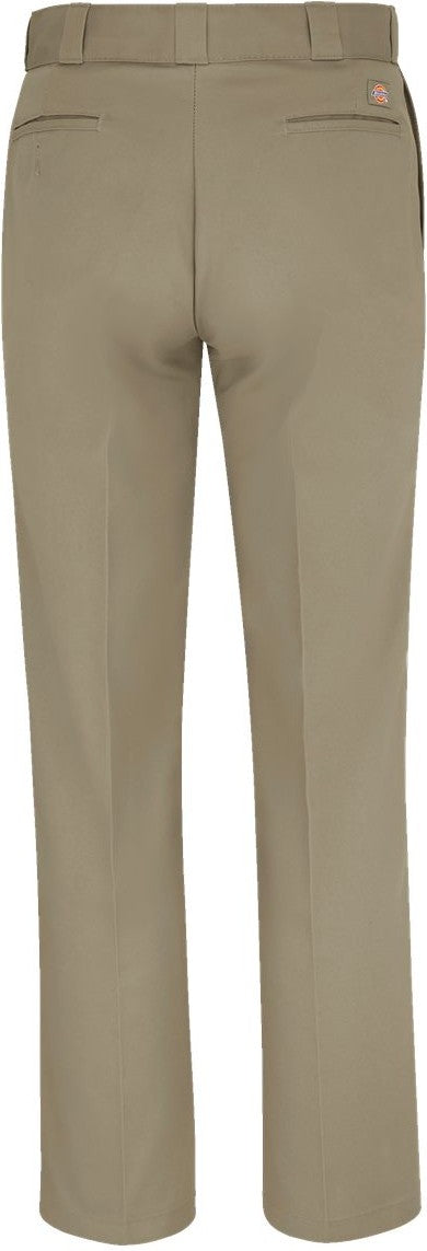 Rear View of Khaki - 39 Unhemmed Industrial 874® Work Pants - P874