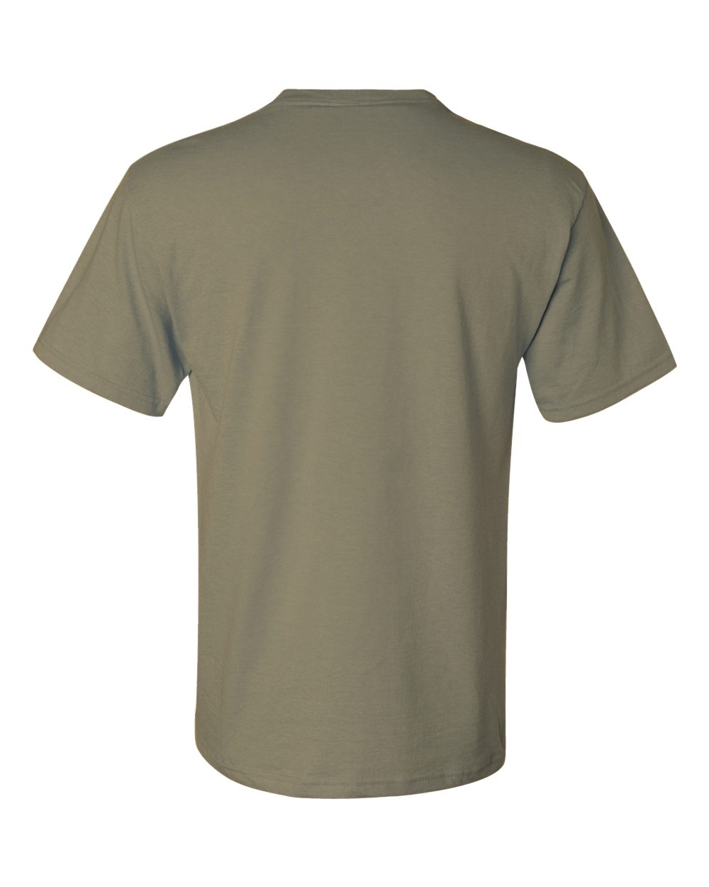 Rear View of Khaki Dri-Power® 50/50 Pocket T-Shirt - 29MPR