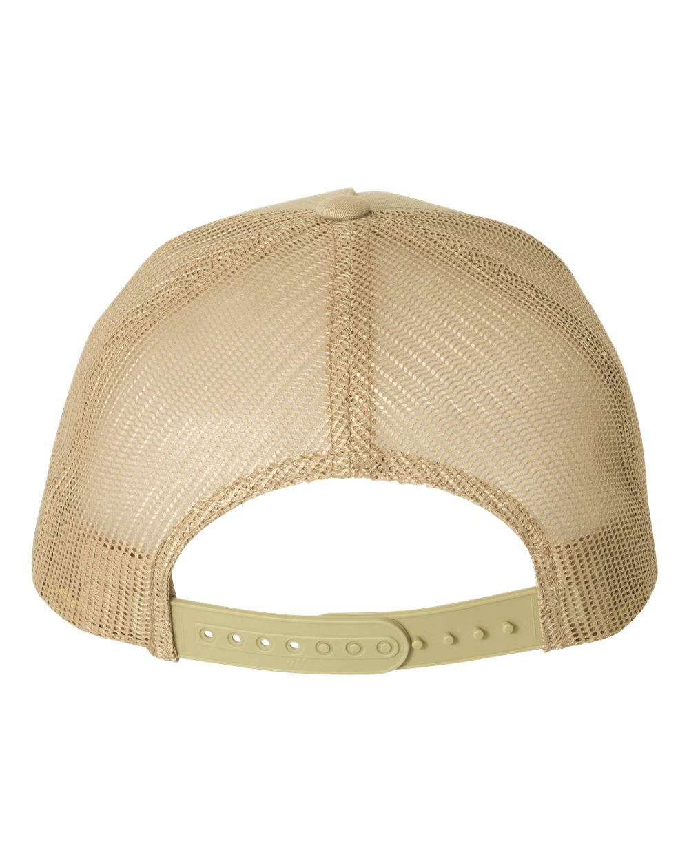 Front View of Khaki Five-Panel Retro Trucker Cap - 6506