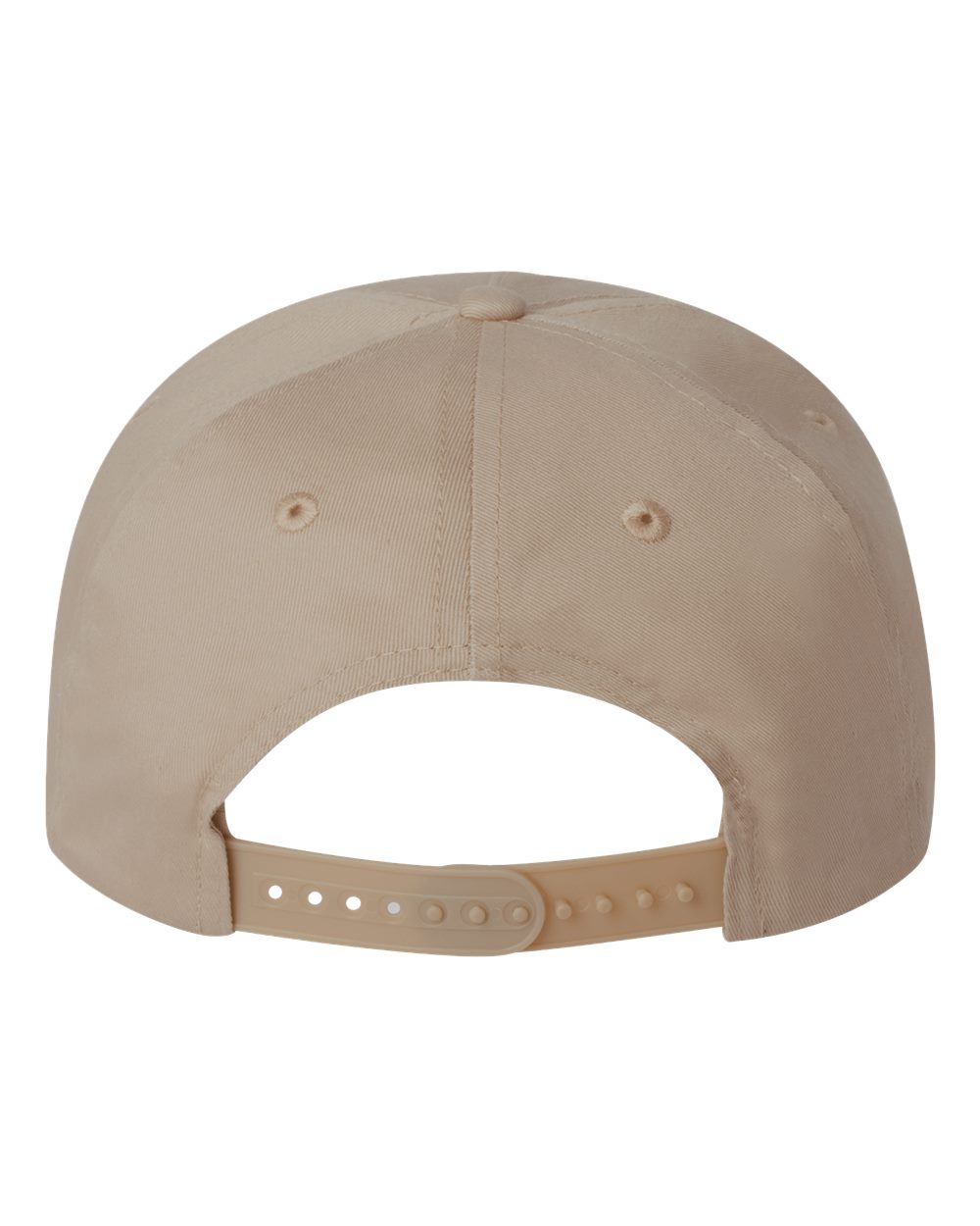 Rear View of Khaki Five-Panel Twill Cap - 8869