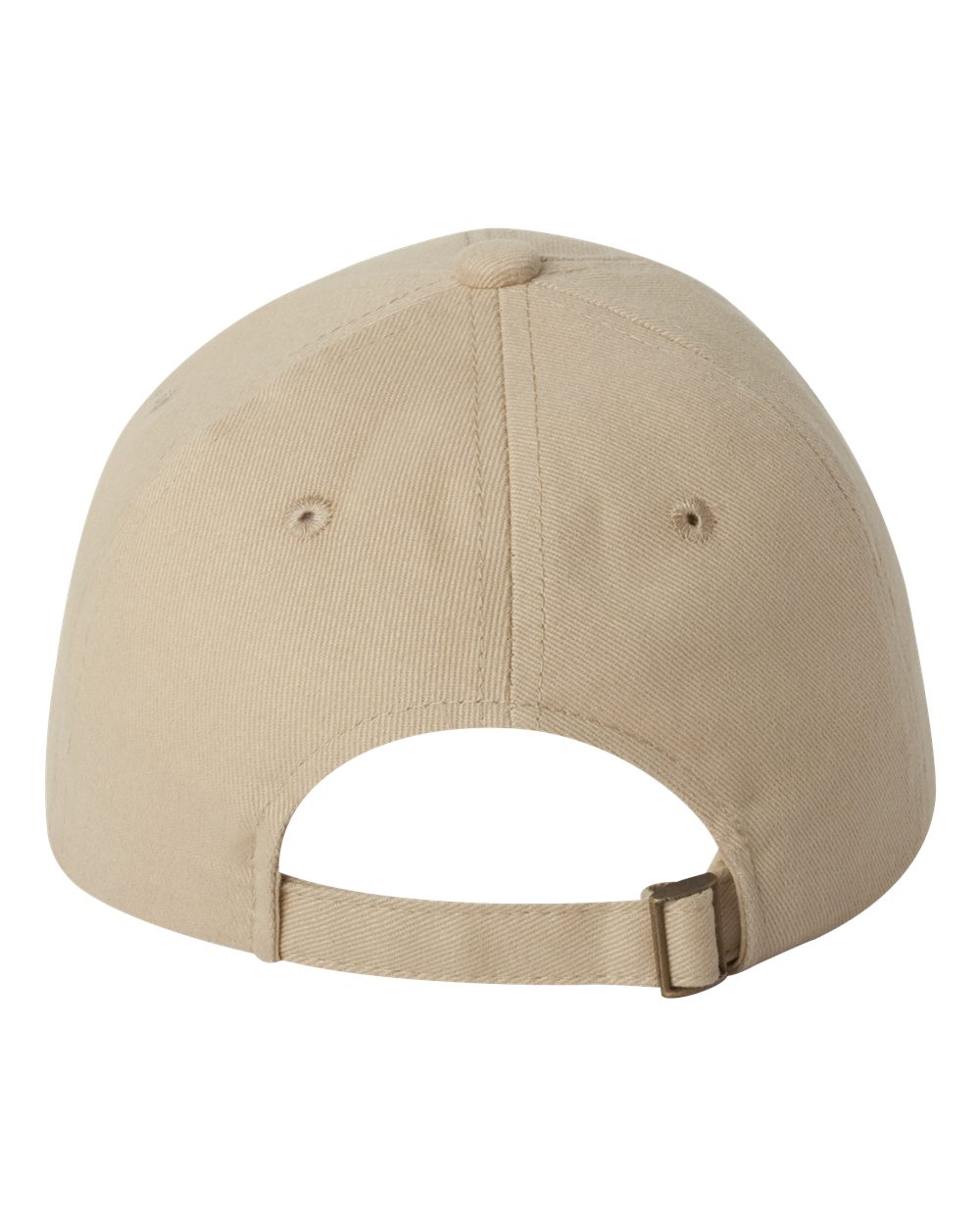 Rear View of Khaki Heavy Brushed Twill Unstructured Cap - 9610
