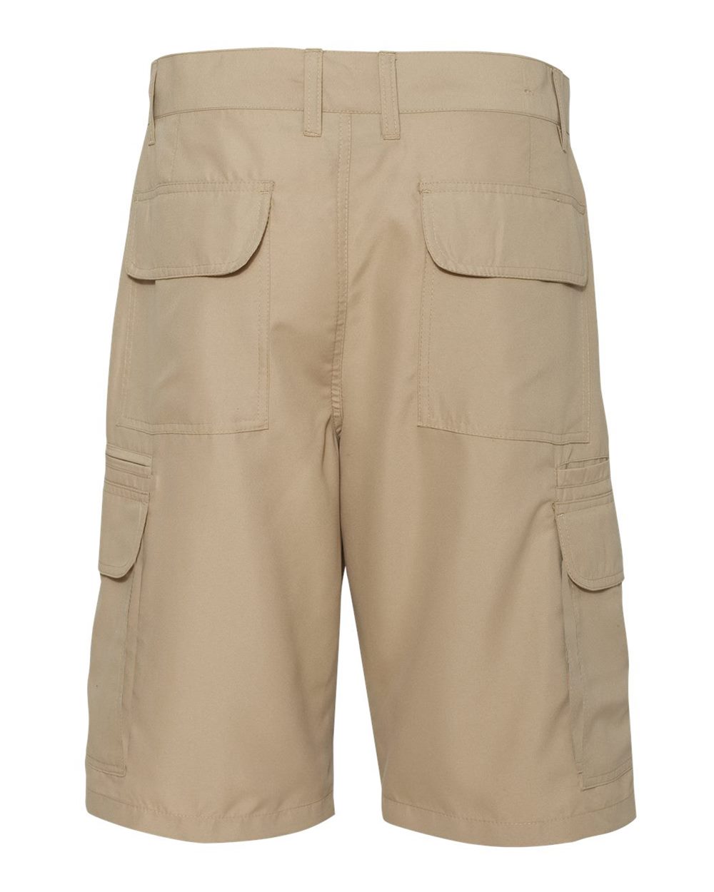 Rear View of Khaki Microfiber Shorts - 9803