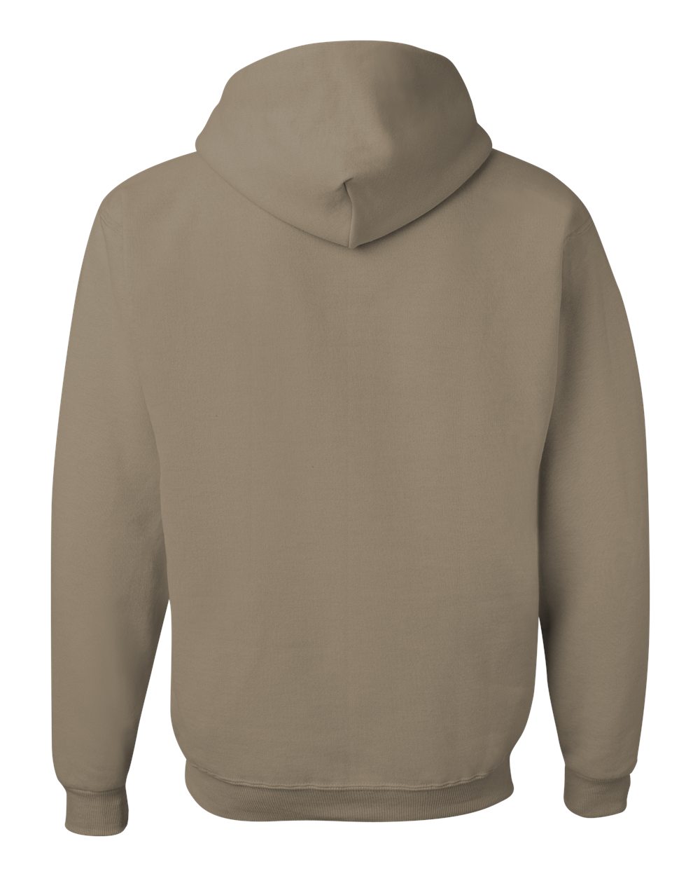 Rear View of Khaki NuBlend® Hooded Sweatshirt - 996MR