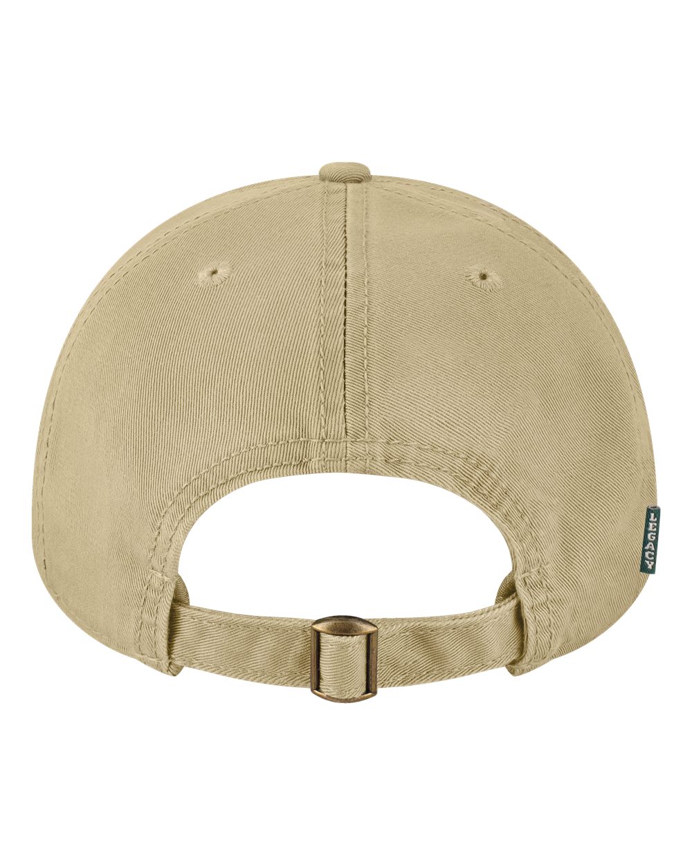 Rear View of Khaki Relaxed Twill Dad Hat - EZA