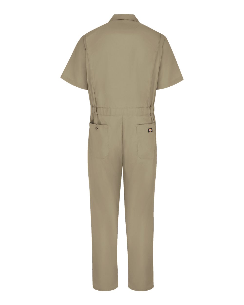 Rear View of Khaki Short Sleeve Coverall - 3339