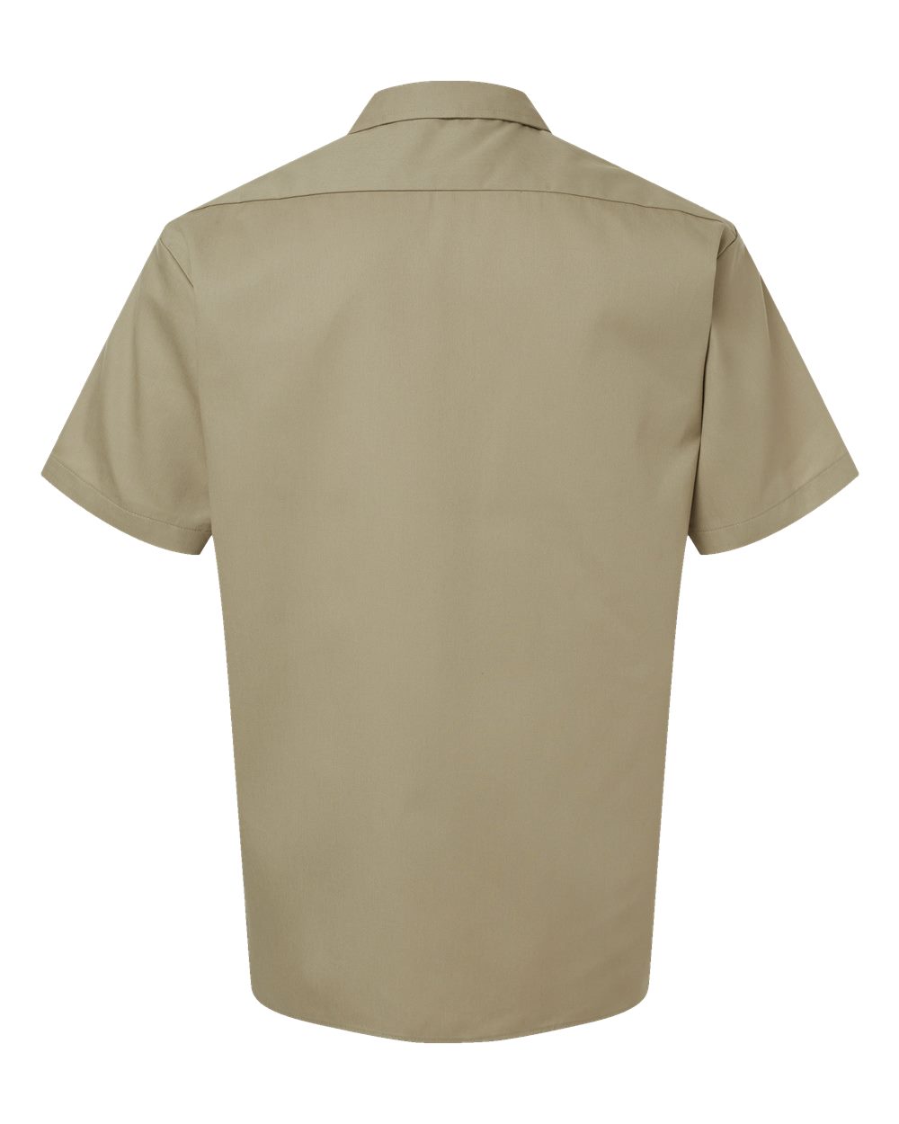 Rear View of Khaki Short Sleeve Work Shirt - 2574