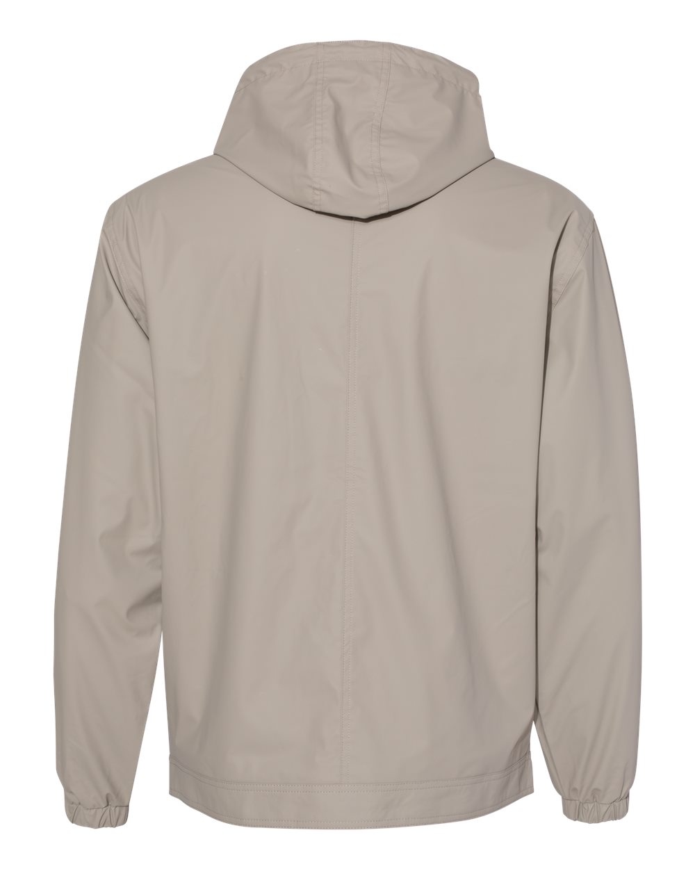 Rear View of Khaki Vintage Hooded Rain Jacket - 193910