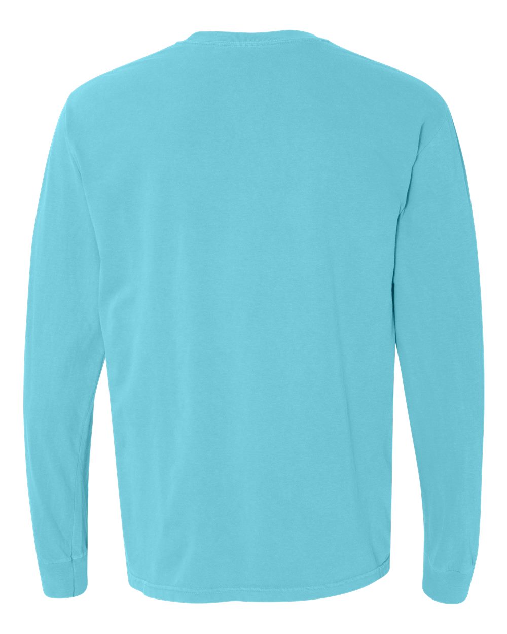 Rear View of Lagoon Garment-Dyed Heavyweight Long Sleeve T-Shirt - 6014