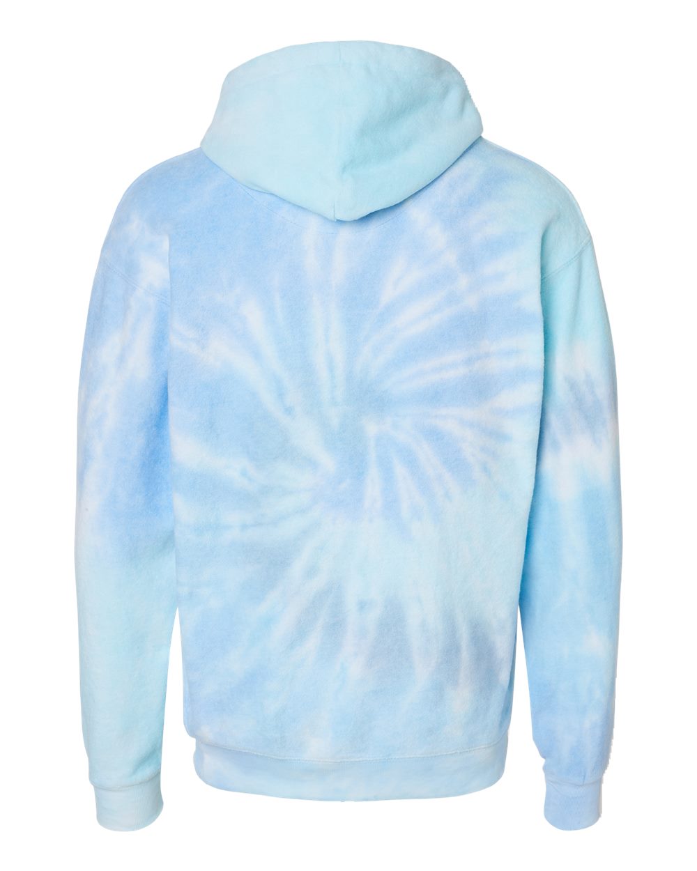 Rear View of Lagoon Tie-Dyed Cloud Fleece Hooded Sweatshirt - 8600