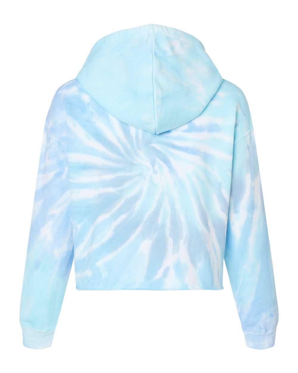 Rear View of Lagoon Women's Tie-Dyed Crop Hooded Sweatshirt - 8333