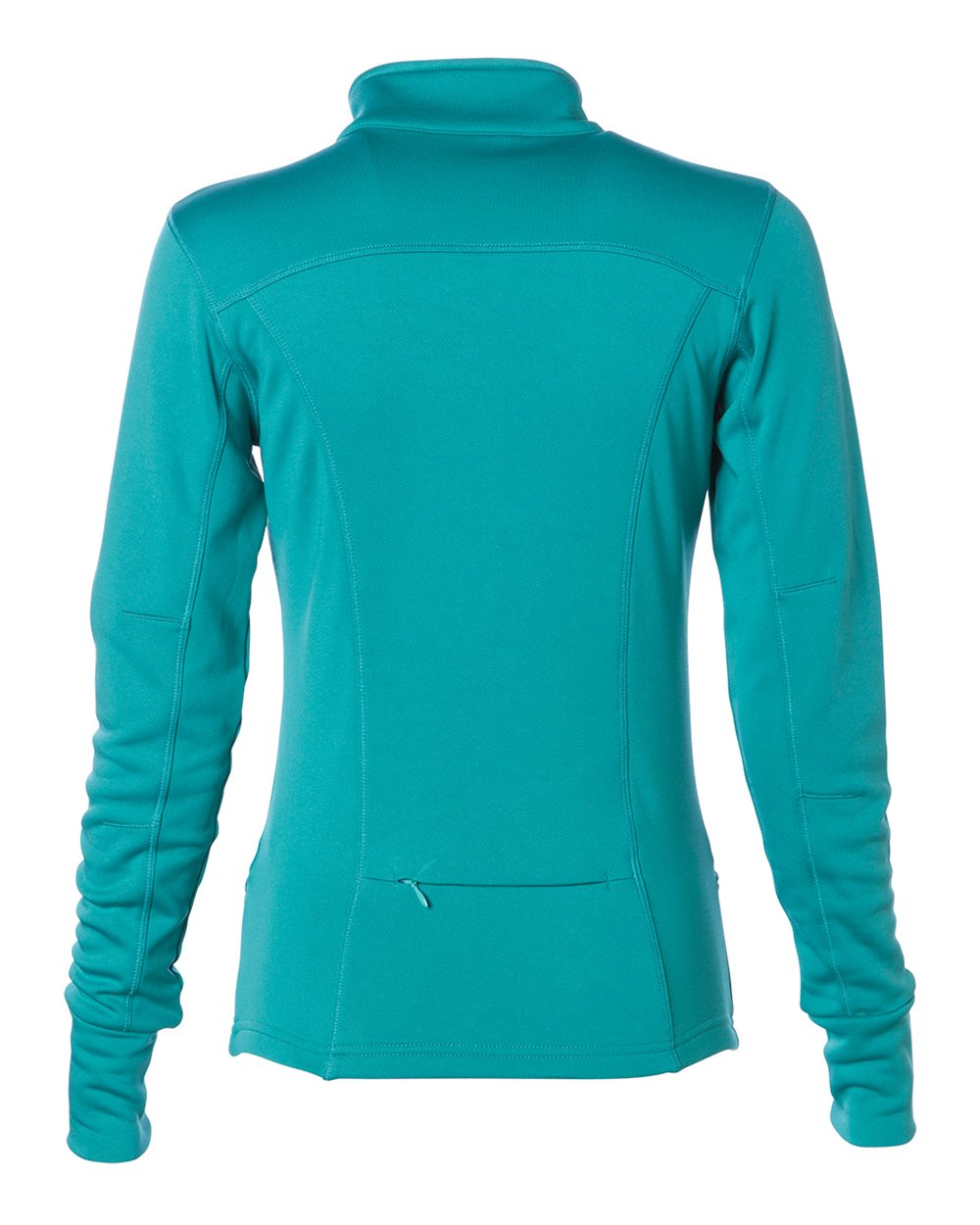Rear View of Lapis Green Women's Poly-Tech Full-Zip Track Jacket - EXP60PAZ