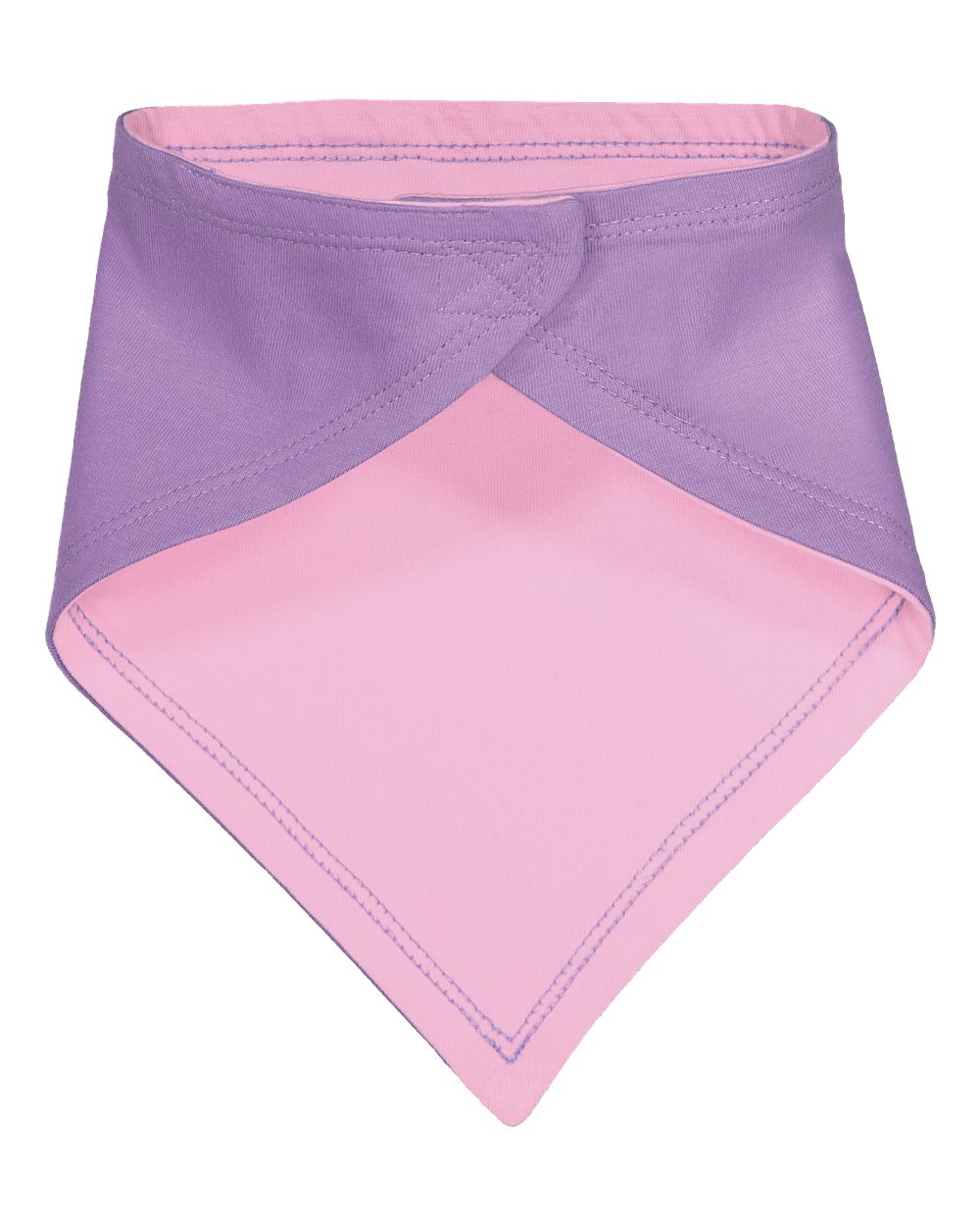 Rear View of Lavender/ Pink Premium Jersey Bandana Bib - 1012