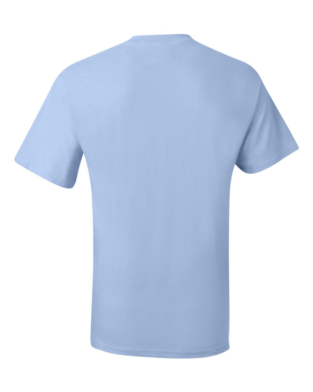 Rear View of Light Blue Beefy-T® Pocket T-Shirt - 5190