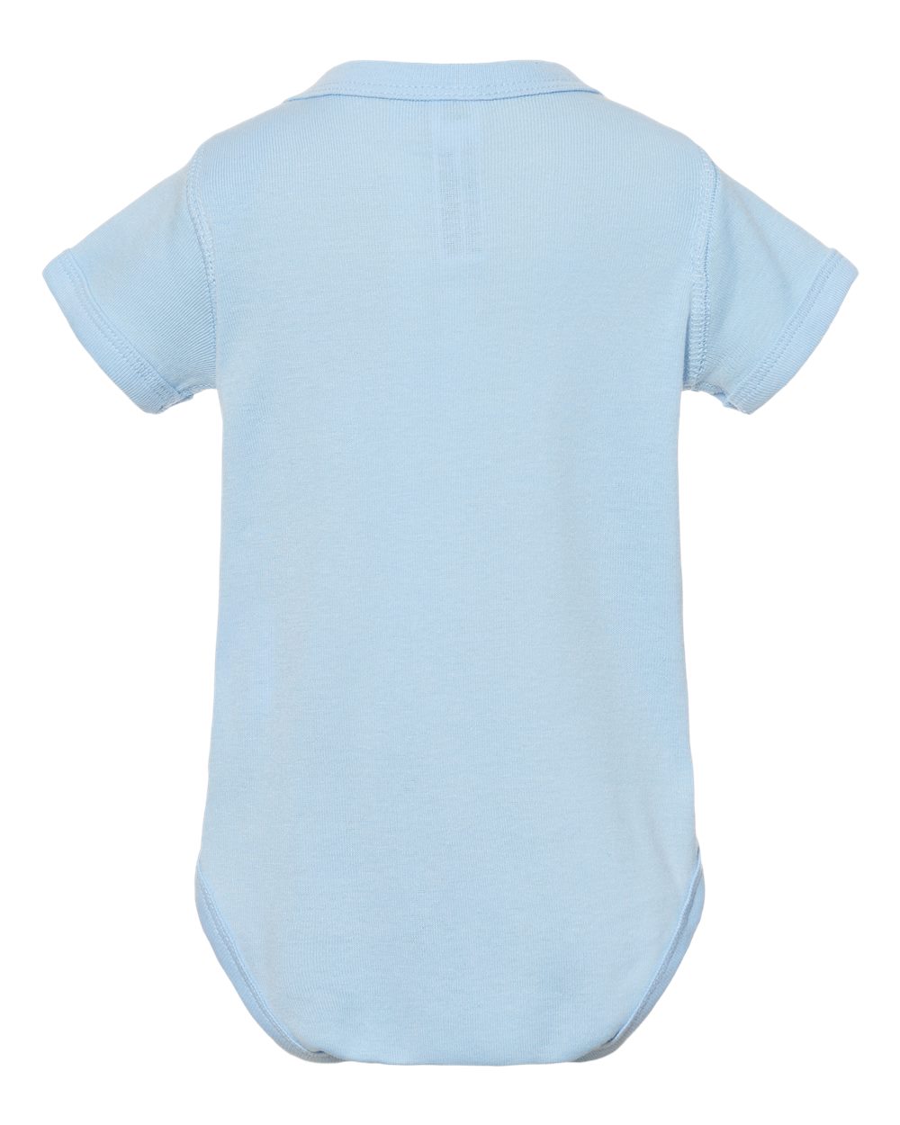 Rear View of Light Blue Infant Baby Rib Bodysuit - 4400