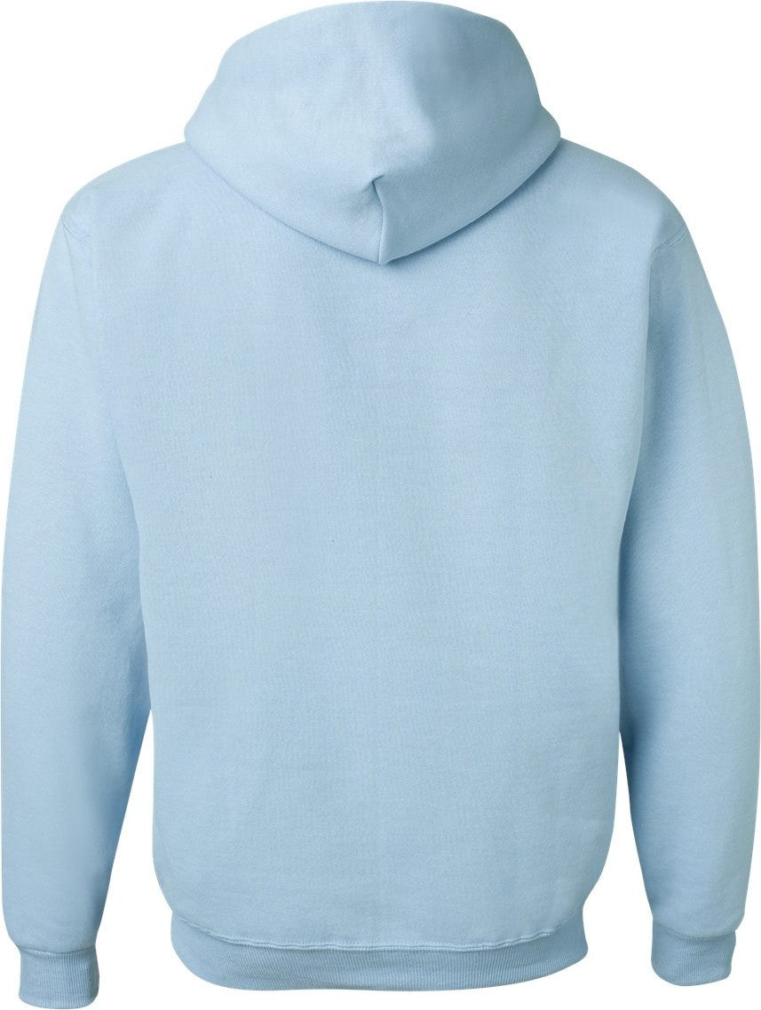 Rear View of Light Blue NuBlend® Hooded Sweatshirt - 996MR
